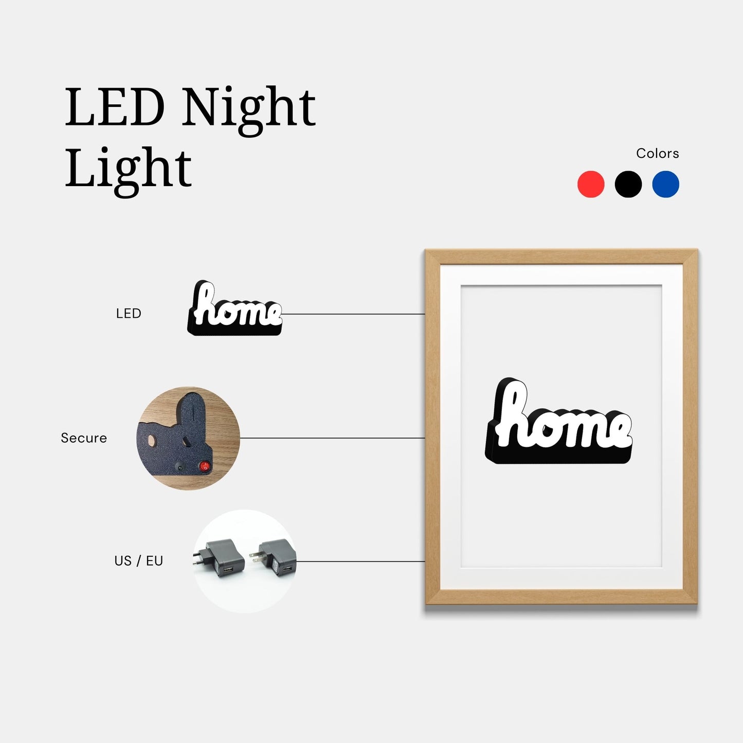 Custom Illuminated LED "HOME" Sign - Stylish Gift for Home Decoration