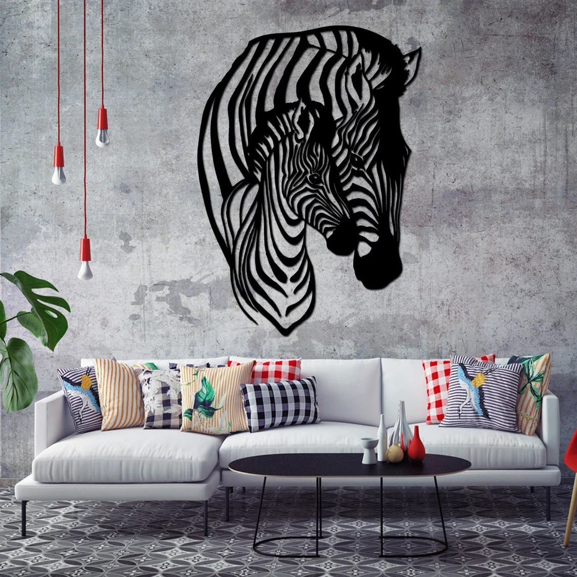 Zebra Metal Wall Art - Etgshop LLC