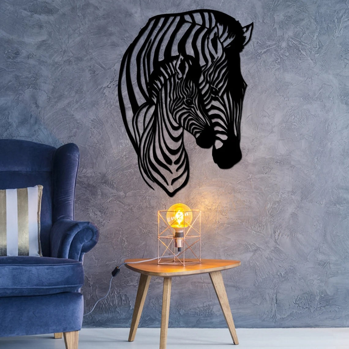 Zebra Metal Wall Art - Etgshop LLC