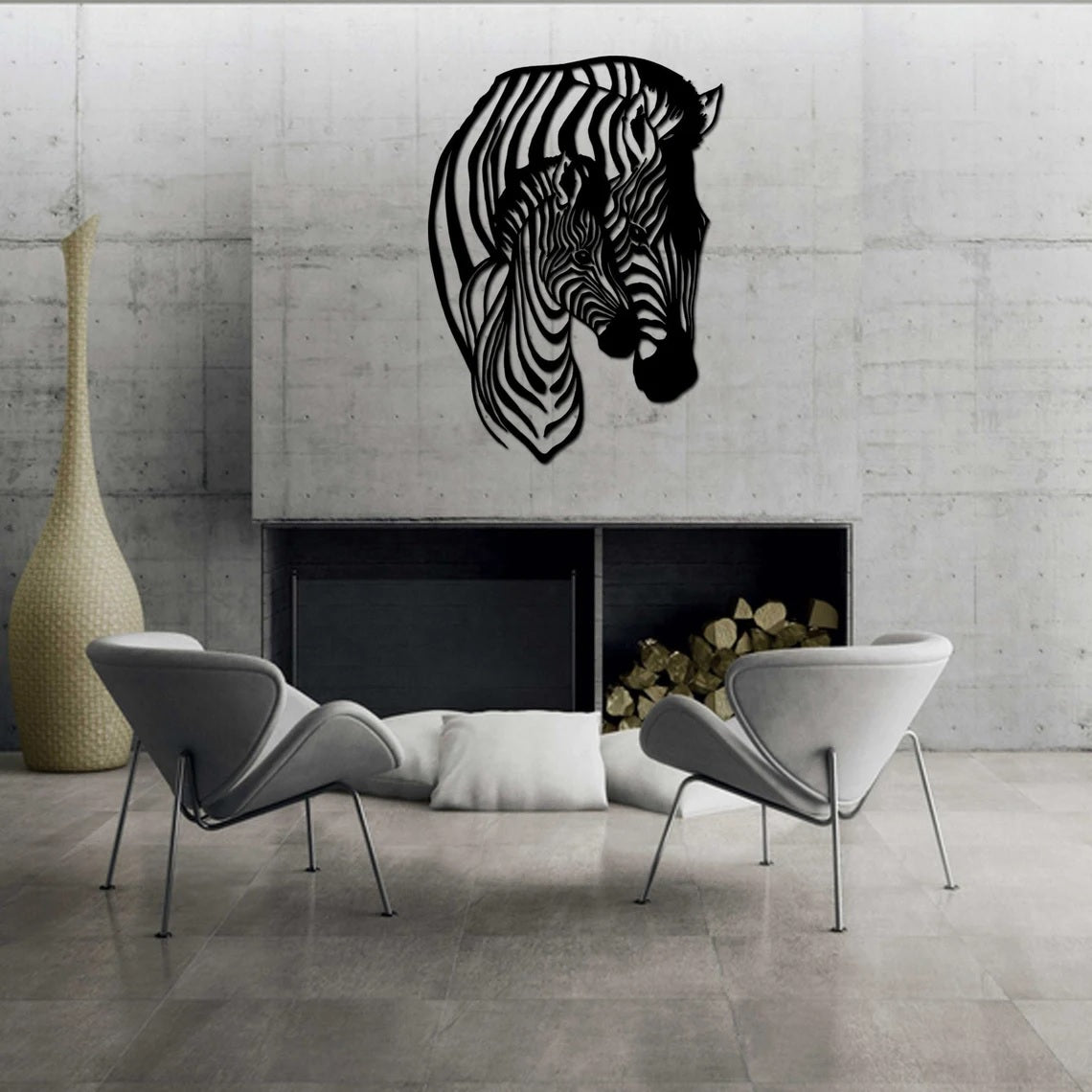 Zebra Metal Wall Art - Etgshop LLC