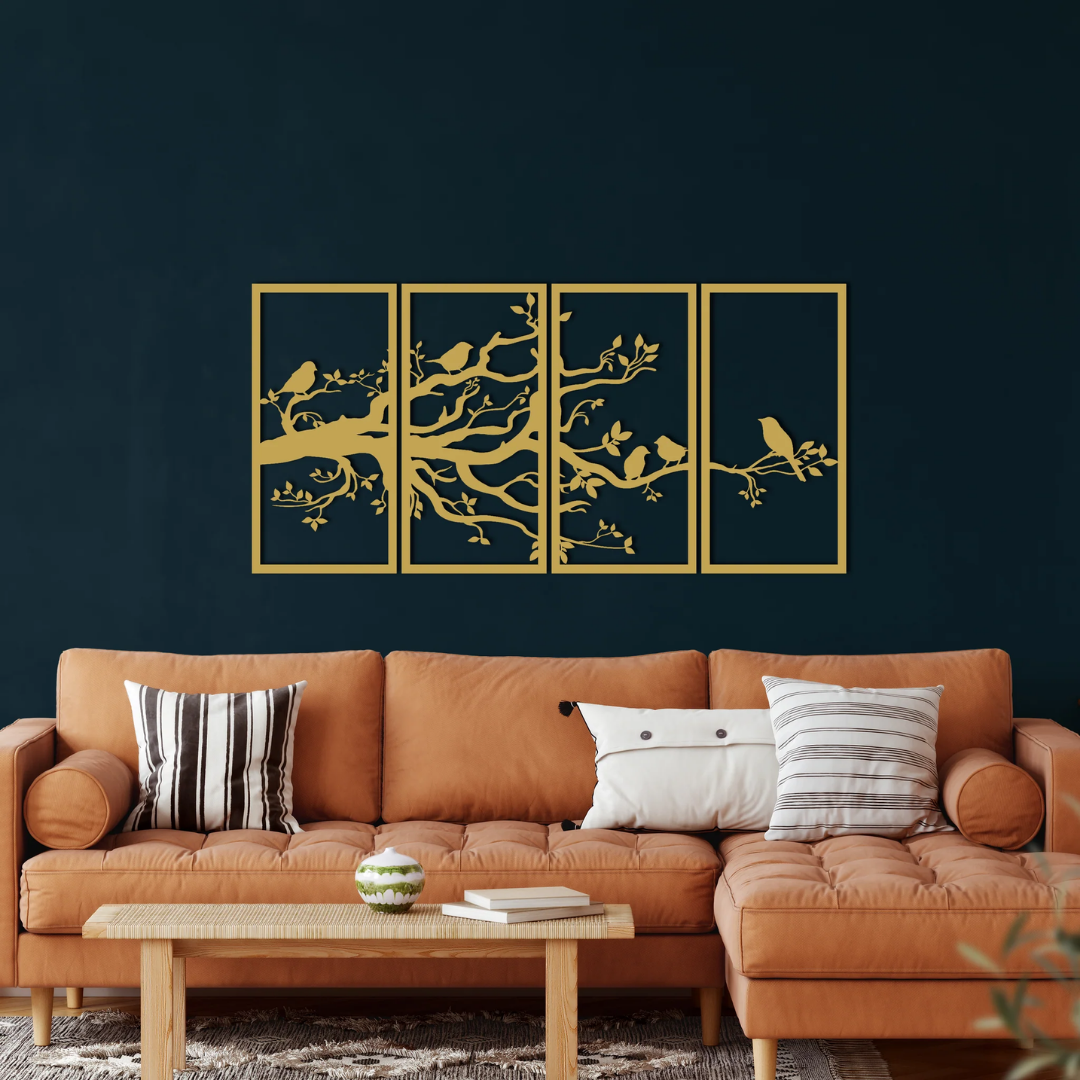 Tree of Life 4 Panels Metal Tree Wall Art