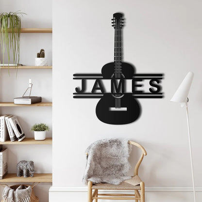 Personalized Guitar Metal Wall Art Customized