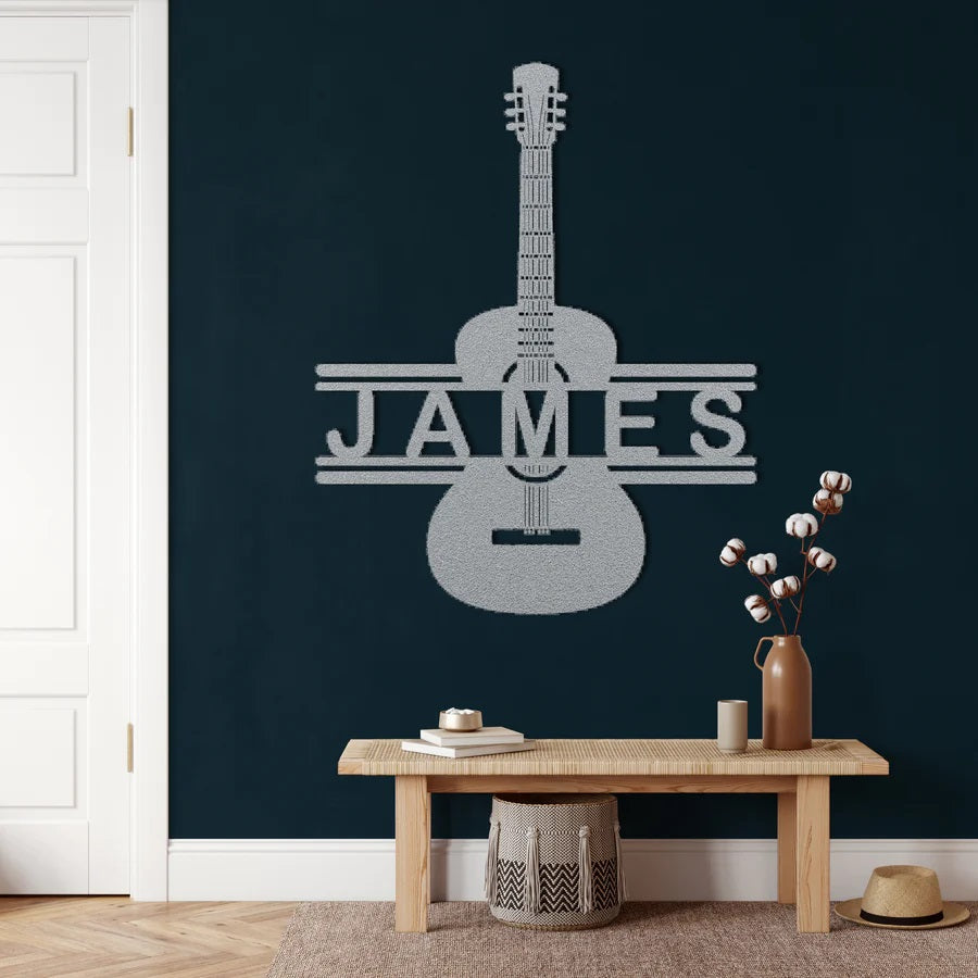 Personalized Guitar Metal Wall Art Customized